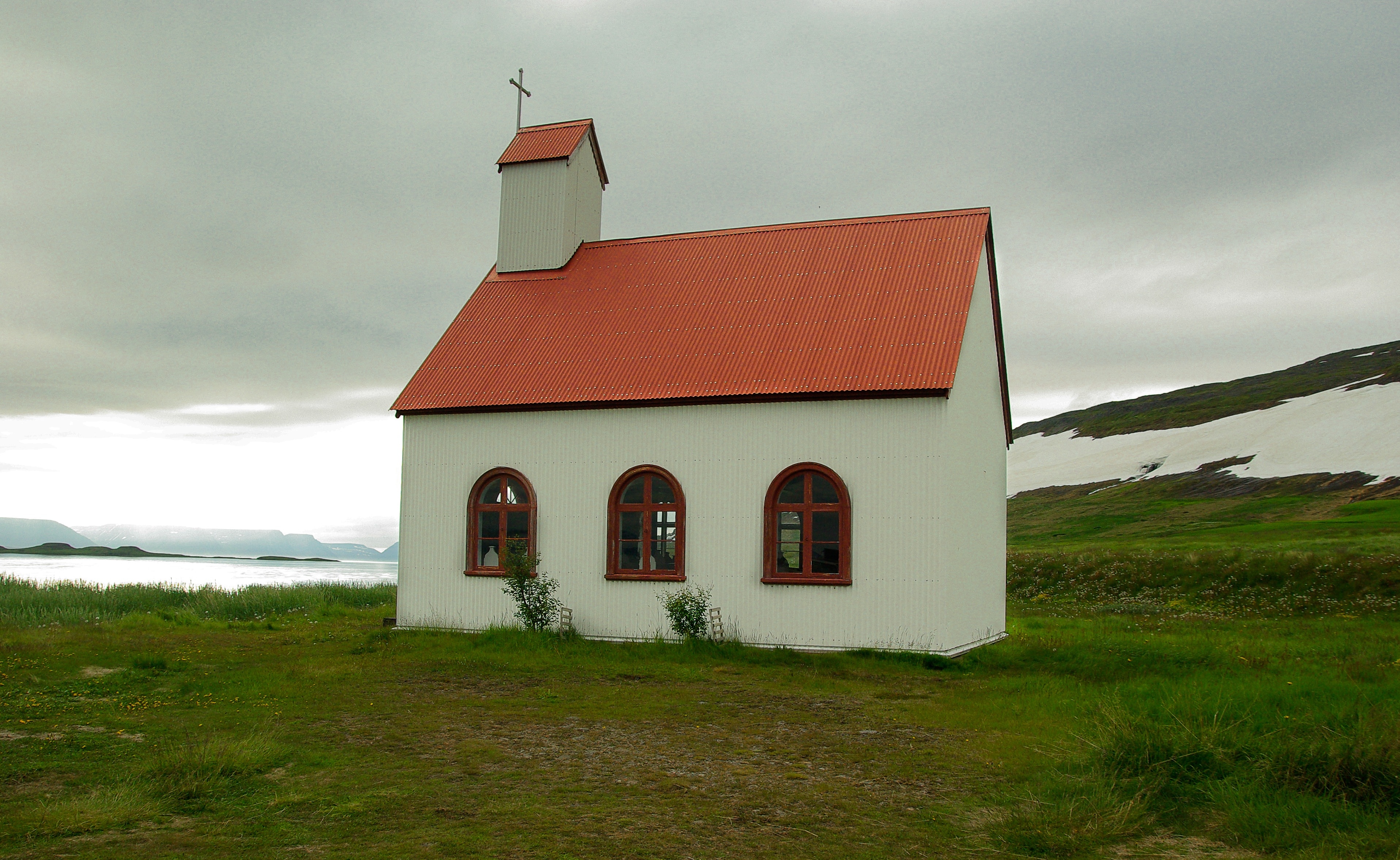 white and brown church