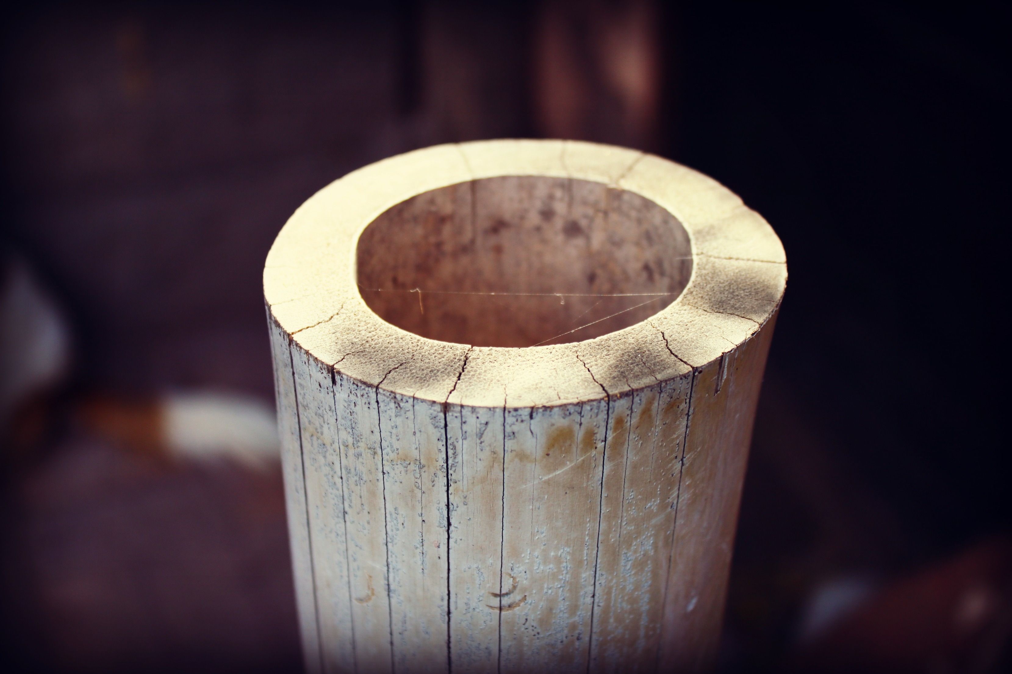 brown wooden cylinder