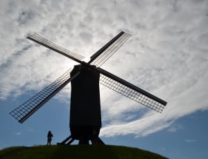 silhouette photo of windmill thumbnail