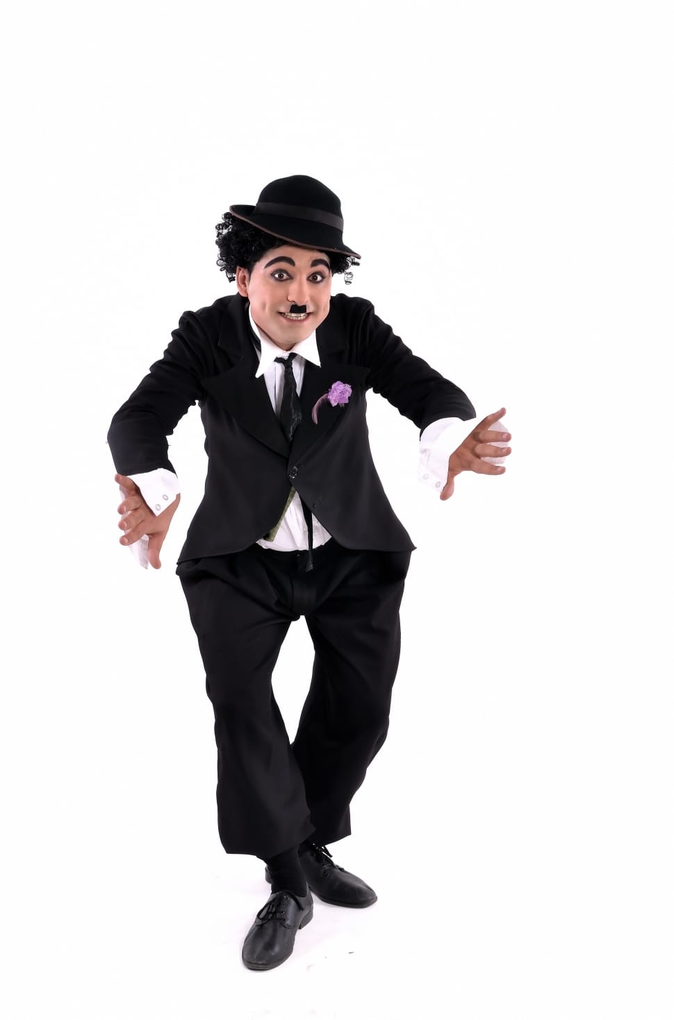 men's black and white suit jacket charlie chaplin suit costume preview
